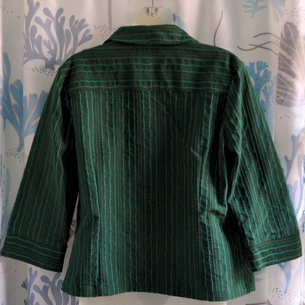 Christopher & Banks Deep Green Vine Jacket Sz M - Picture 4 of 9
